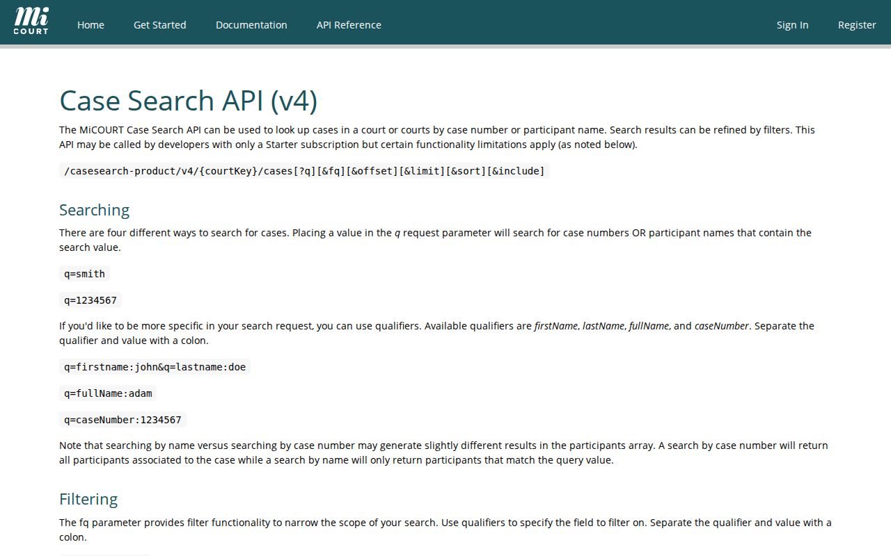 Ontonagon County case search filter reference