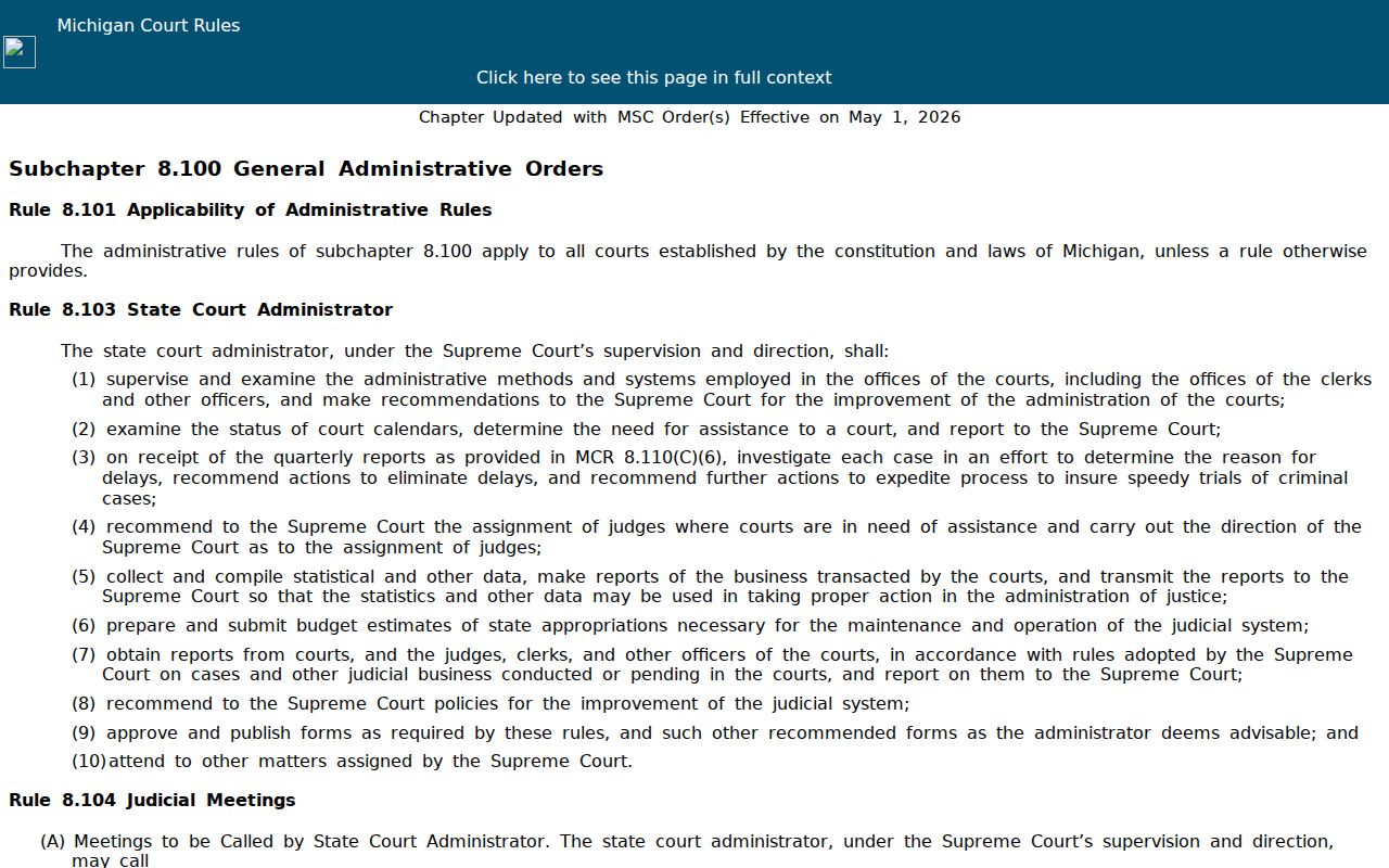 Ontonagon County criminal dockets Michigan court-record access rules