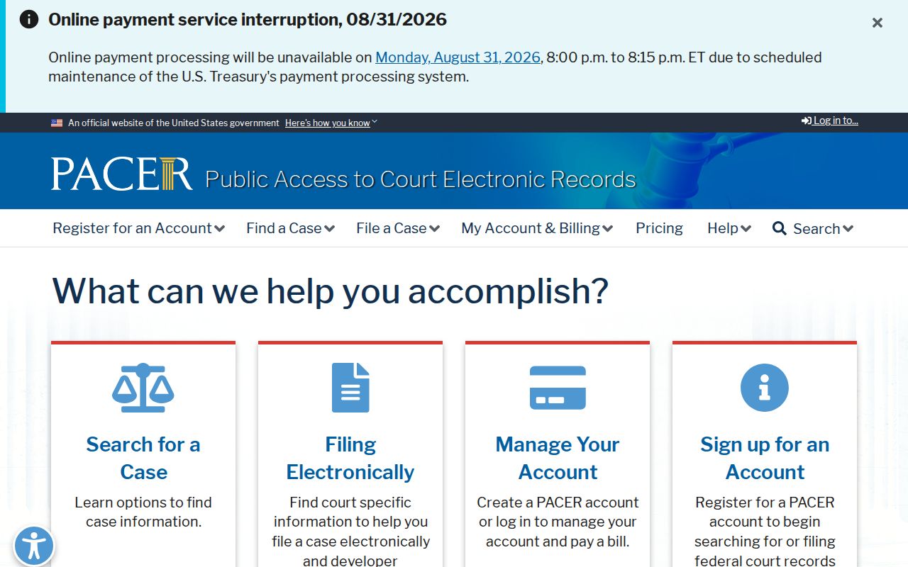 Ontonagon County court docket PACER public-access information
